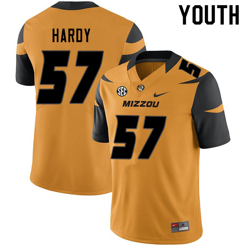 Youth #57 Steven Hardy Missouri Tigers College Football Jerseys Sale-Yellow